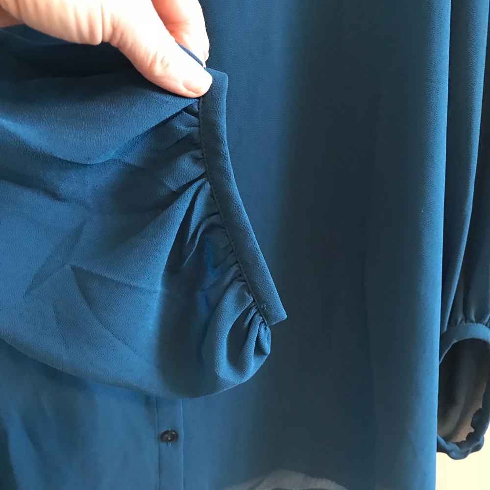 Ann Taylor Loft Factory Sheer Button-up Blouse - Picture 6 of 8